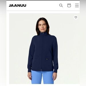 Jaanuu Women's 6 pocket essential navy scrub Jacket Small